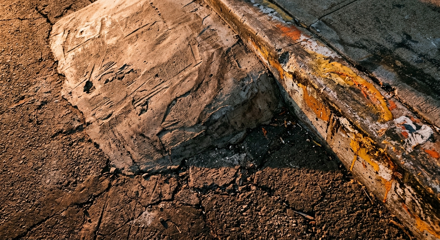 Hand-poured concrete DIY skate spot with wax-stained edges